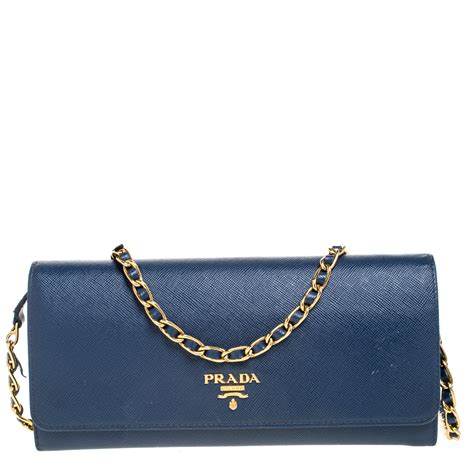 Prada wallet on chain blue